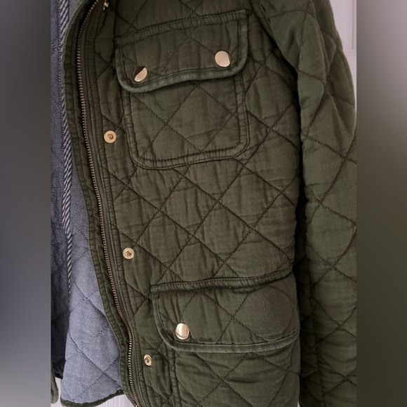 J Crew Quilted Downtown Jacket size small in deep moss (green) - Picture 4 of 5